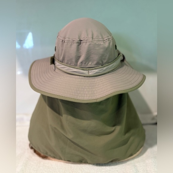 Outfly Outdoor Sun Protection Boonie Hat w/ Neck Flap - Khaki/Olive Green Unisex - Picture 3 of 10